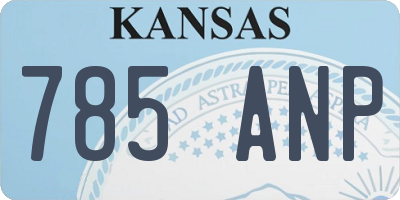 KS license plate 785ANP