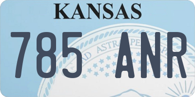 KS license plate 785ANR
