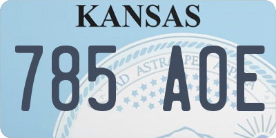 KS license plate 785AOE