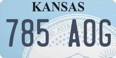 KS license plate 785AOG