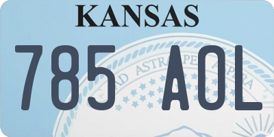 KS license plate 785AOL