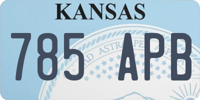 KS license plate 785APB