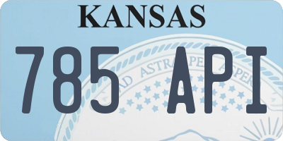 KS license plate 785API