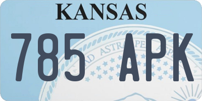 KS license plate 785APK