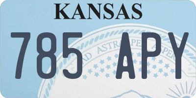 KS license plate 785APY
