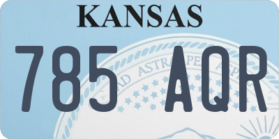 KS license plate 785AQR