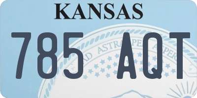 KS license plate 785AQT