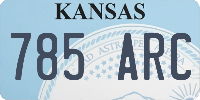 KS license plate 785ARC