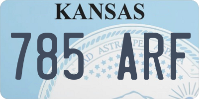 KS license plate 785ARF
