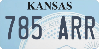 KS license plate 785ARR