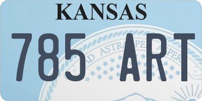 KS license plate 785ART
