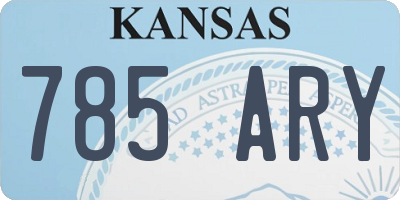 KS license plate 785ARY