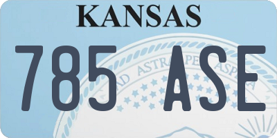 KS license plate 785ASE