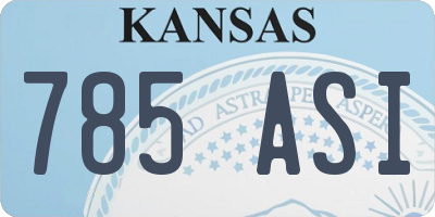 KS license plate 785ASI
