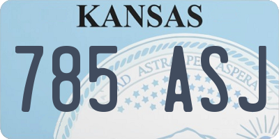 KS license plate 785ASJ