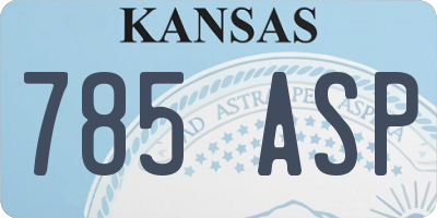 KS license plate 785ASP