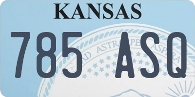 KS license plate 785ASQ