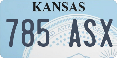 KS license plate 785ASX