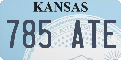 KS license plate 785ATE