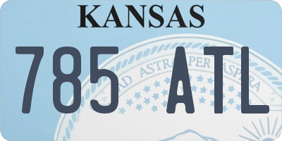KS license plate 785ATL