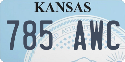 KS license plate 785AWC