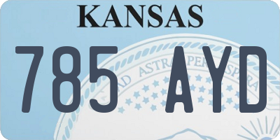 KS license plate 785AYD