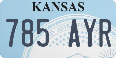 KS license plate 785AYR
