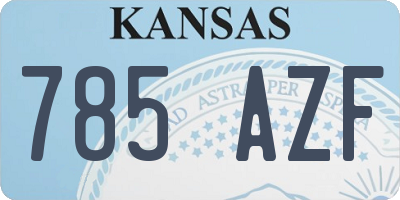 KS license plate 785AZF