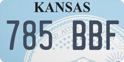 KS license plate 785BBF