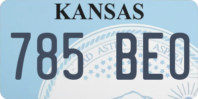 KS license plate 785BEO