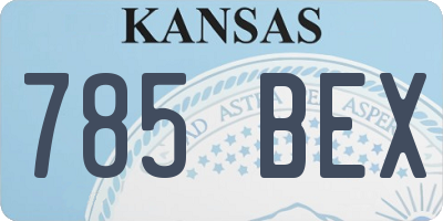KS license plate 785BEX