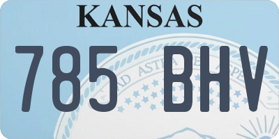KS license plate 785BHV