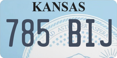 KS license plate 785BIJ
