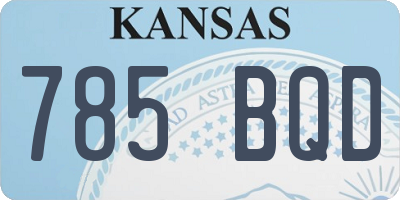 KS license plate 785BQD