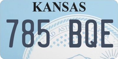 KS license plate 785BQE