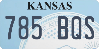 KS license plate 785BQS