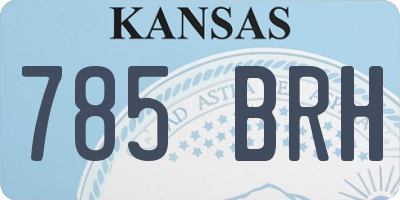 KS license plate 785BRH