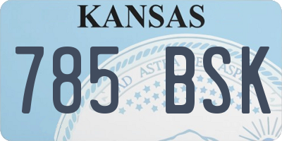 KS license plate 785BSK