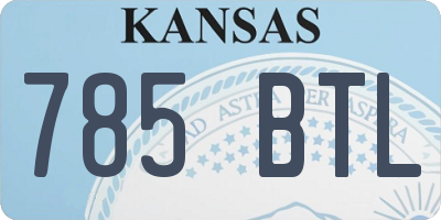 KS license plate 785BTL