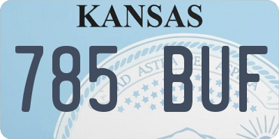 KS license plate 785BUF