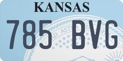 KS license plate 785BVG