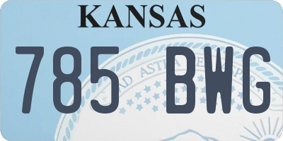 KS license plate 785BWG