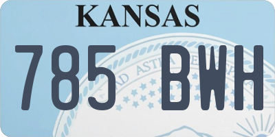 KS license plate 785BWH