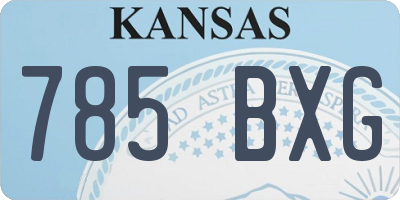KS license plate 785BXG