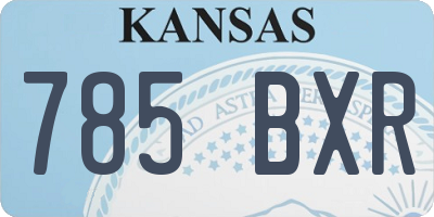 KS license plate 785BXR