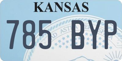 KS license plate 785BYP