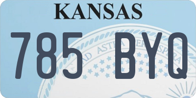 KS license plate 785BYQ