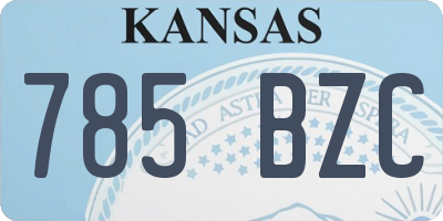 KS license plate 785BZC