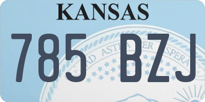 KS license plate 785BZJ