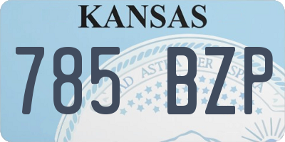 KS license plate 785BZP